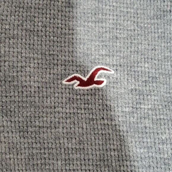 hollister large grey henley long sleeve sweater - Picture 8 of 8